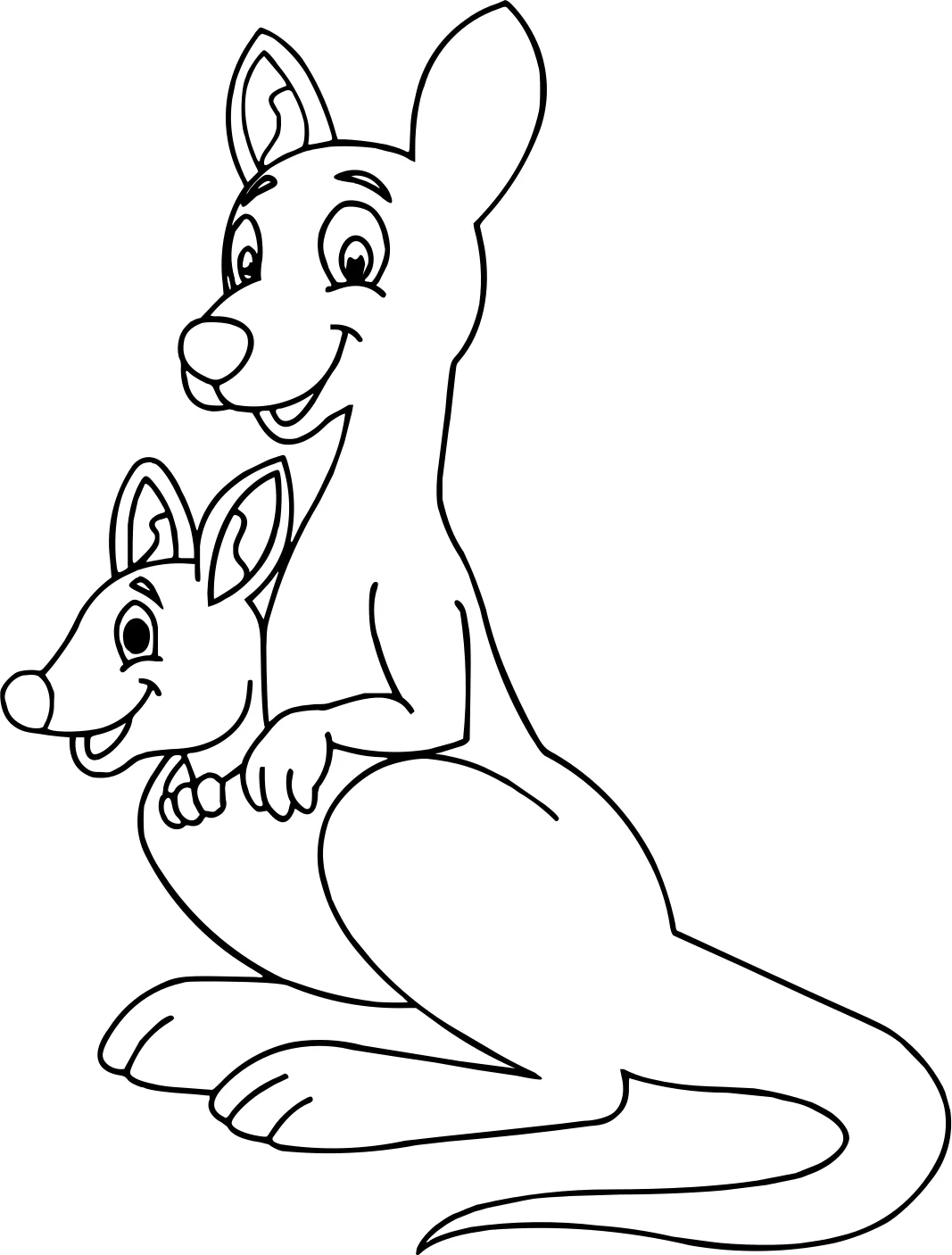 Забавные кенгуру от Kangaroo №17954. Раскраски животные (весь животный мир). Кенгуру.