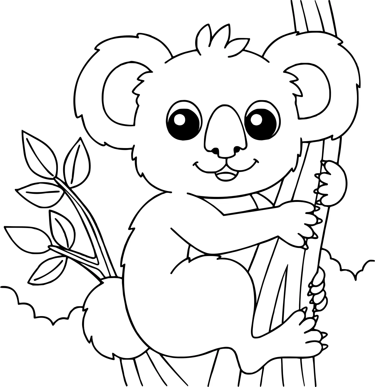 С раскраской "Весёлый коала" от Koala №18291. Раскраски животные (весь животный мир). Коала.