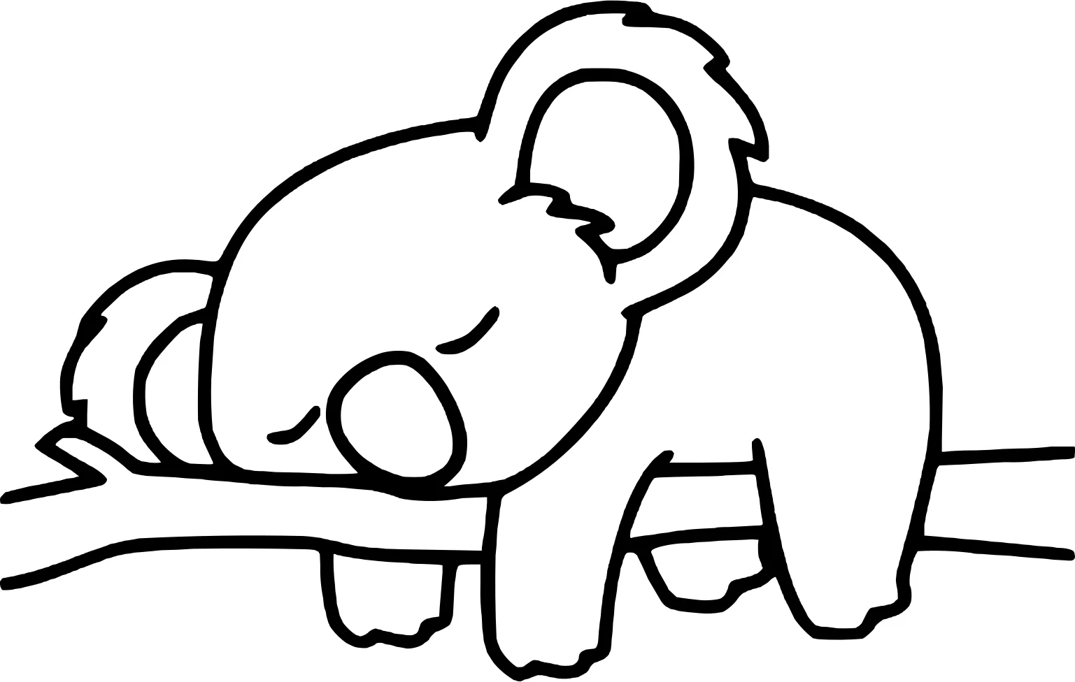 Малыш Коала Спит от Koala №18282. Раскраски животные (весь животный мир). Коала.