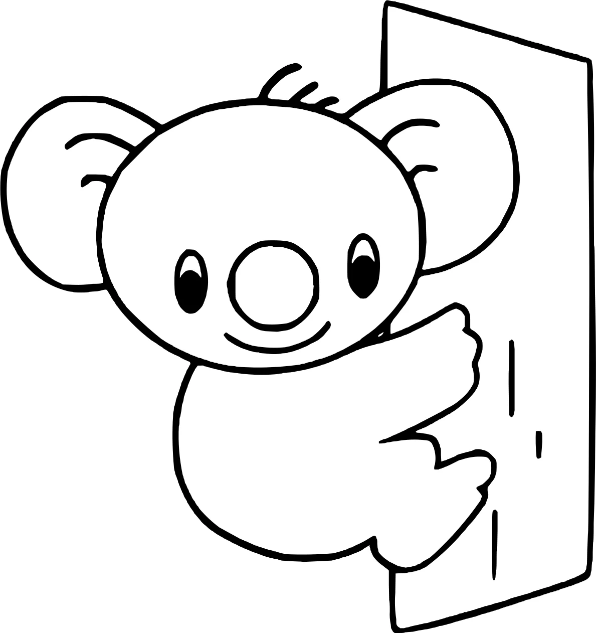 Очаровательный коала от Koala №18281. Раскраски животные (весь животный мир). Коала.