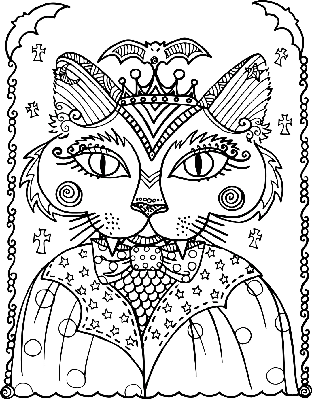 Котики — волшебные раскраски. Раскраска-антистресс с котиками №17693. Раскраски животные (весь животный мир). Милые котики.