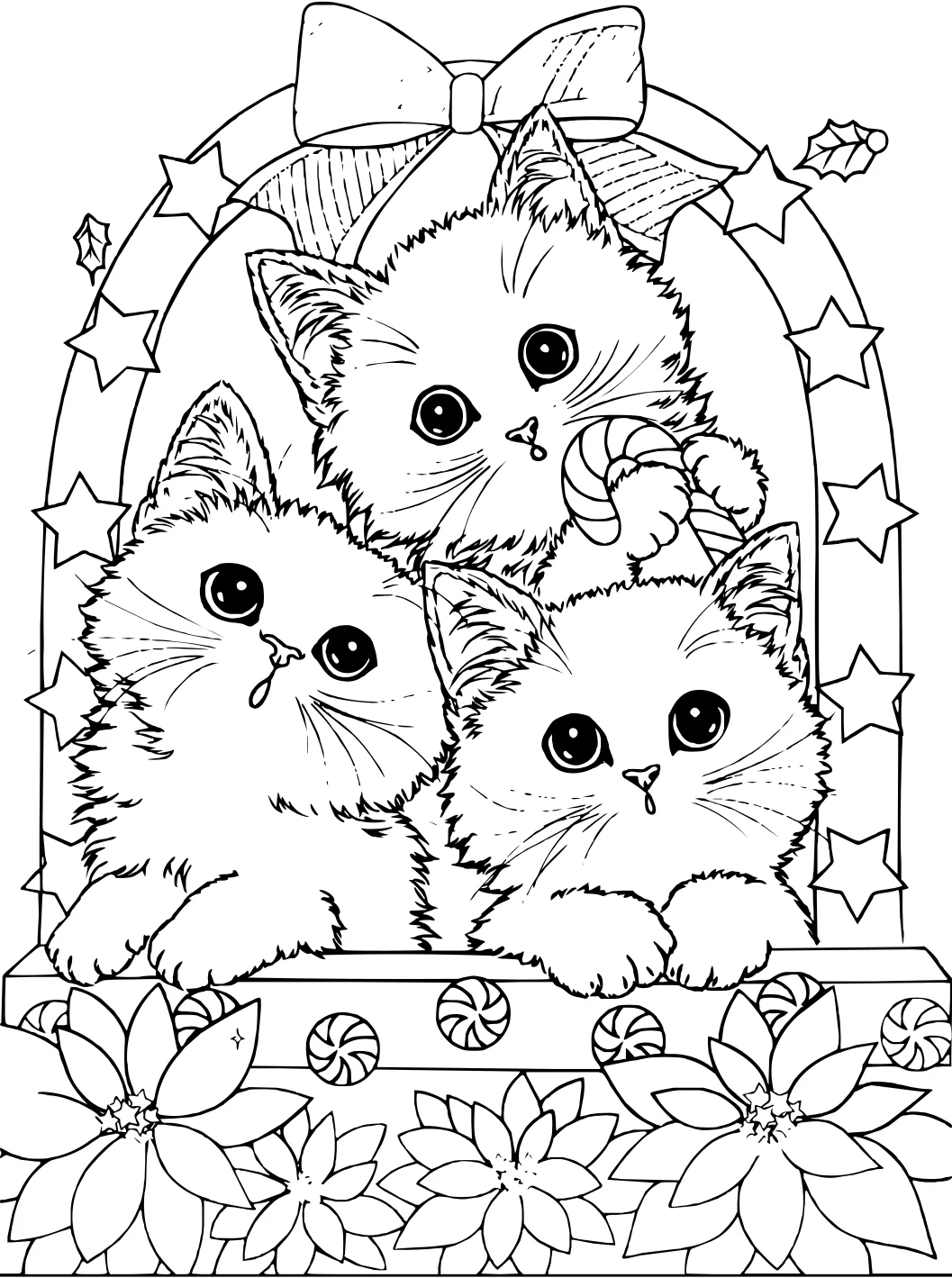 Котики. Волшебные раскраски. Раскраска "Котенок Единорожка №17692. Раскраски животные (весь животный мир). Милые котики.