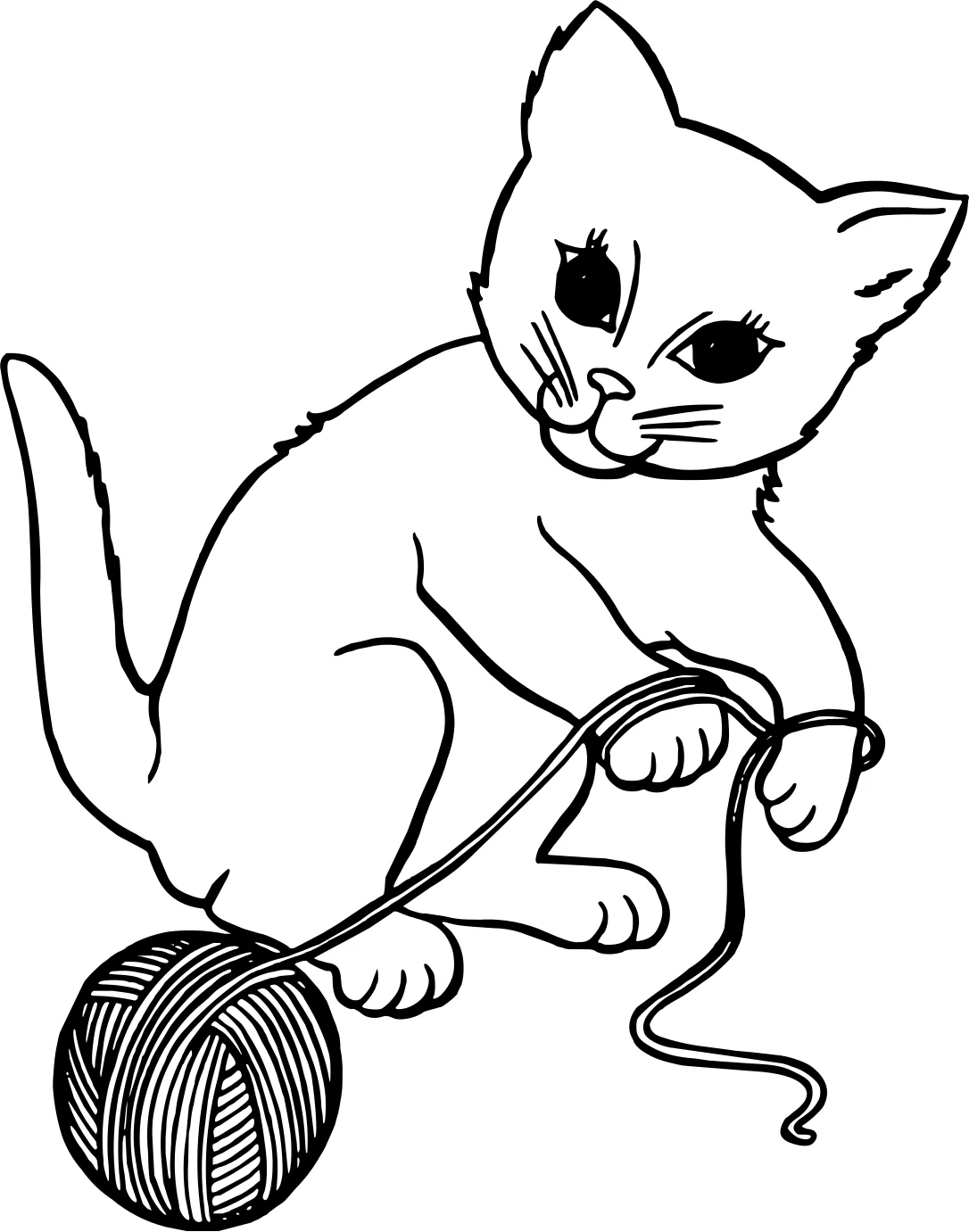 Раскраска "Котики №17775. Раскраски животные (весь животный мир). Милые котики.