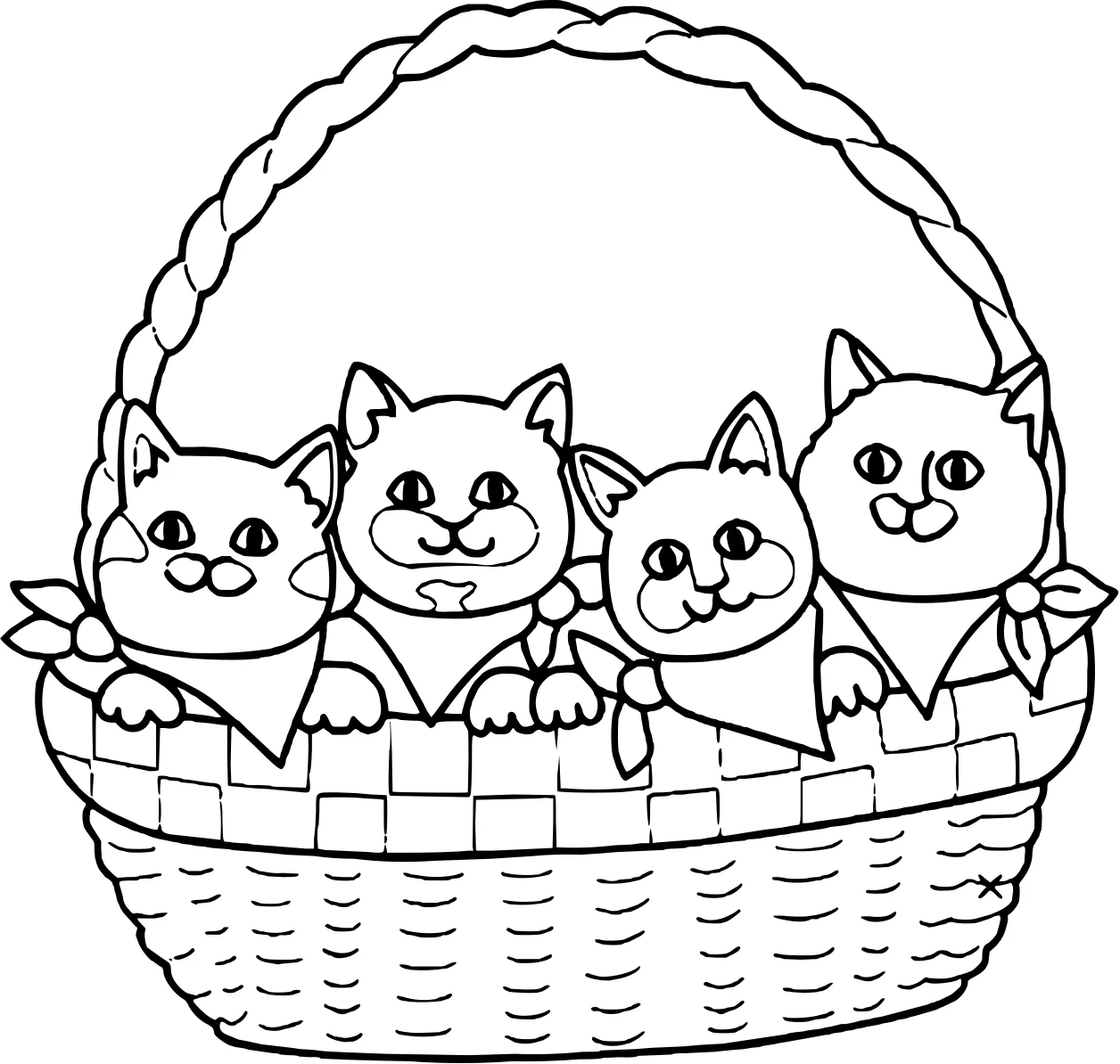 Раскраска "Котики №17772. Раскраски животные (весь животный мир). Милые котики.