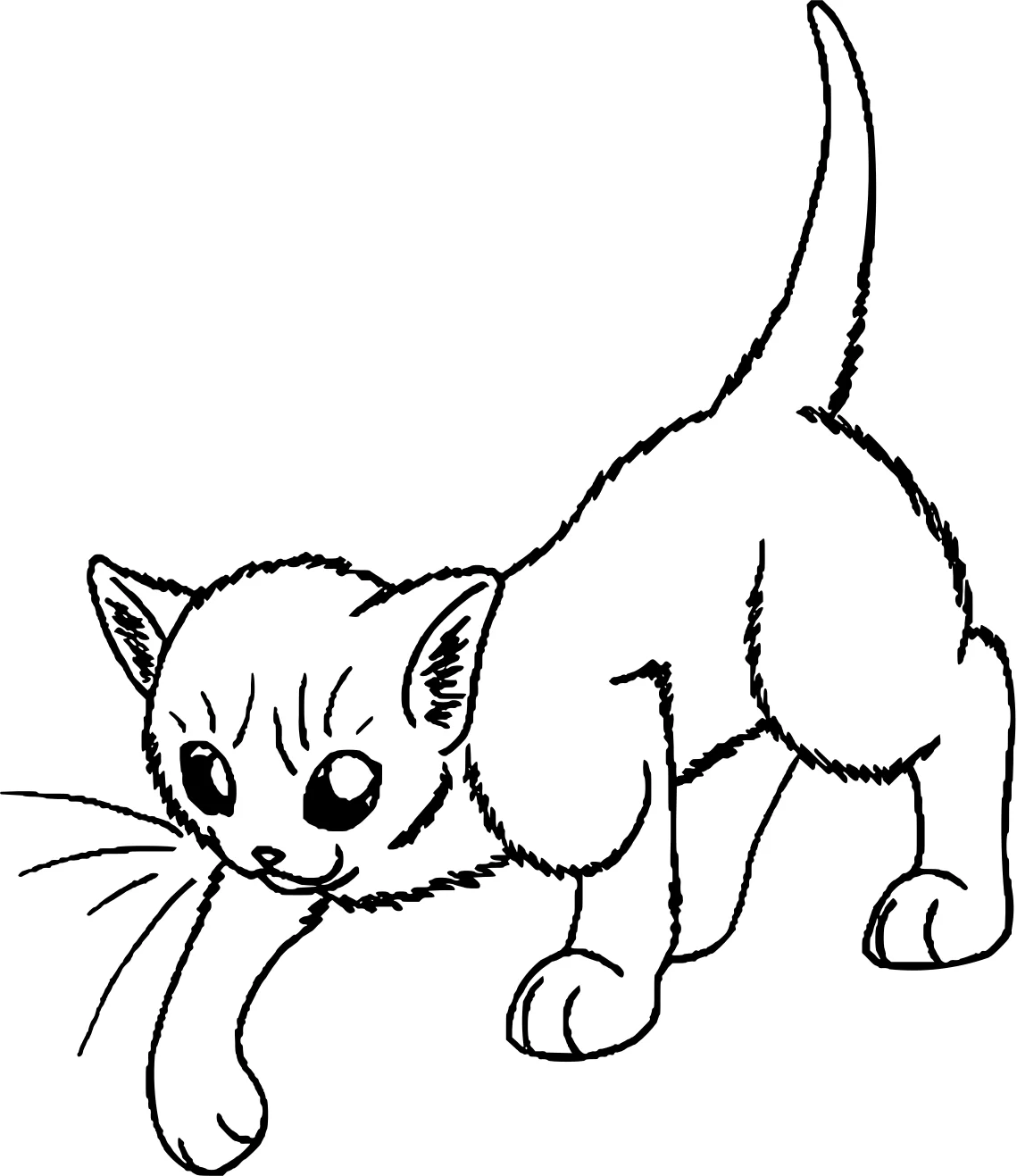 Раскраска "Котики №17768. Раскраски животные (весь животный мир). Милые котики.