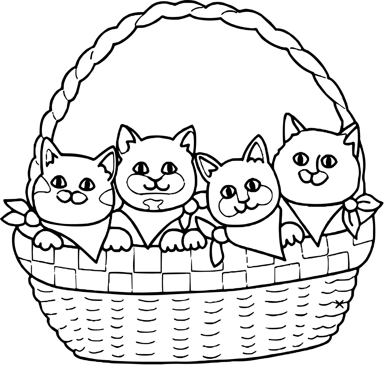 Раскраска "Котики №17729. Раскраски животные (весь животный мир). Милые котики.