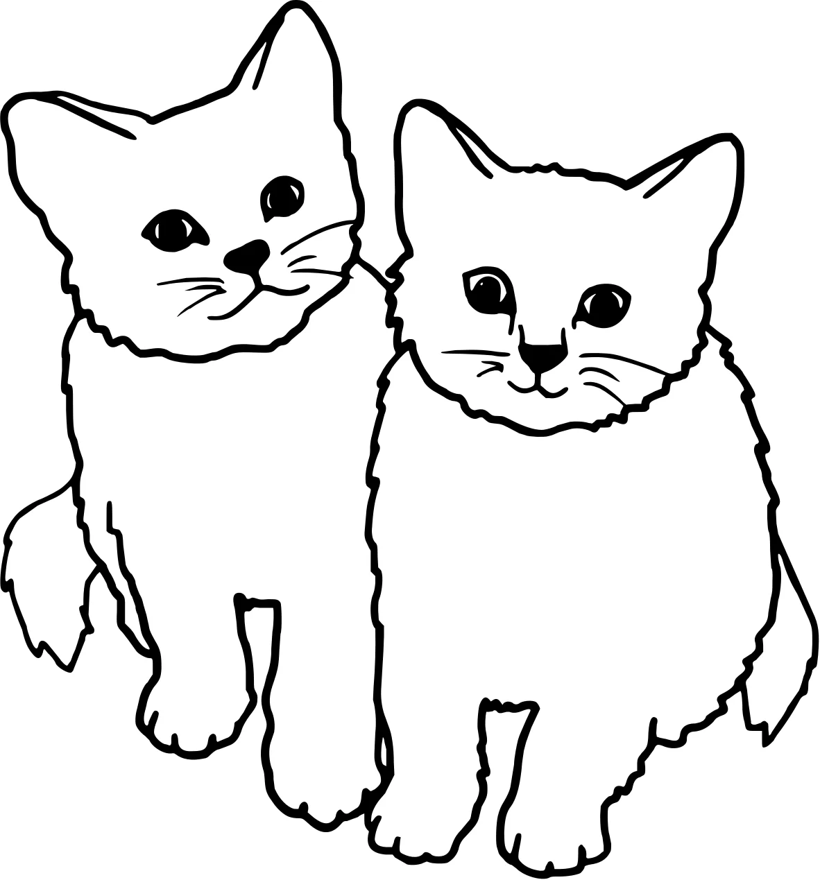 Раскраска "Котики №17714. Раскраски животные (весь животный мир). Милые котики.