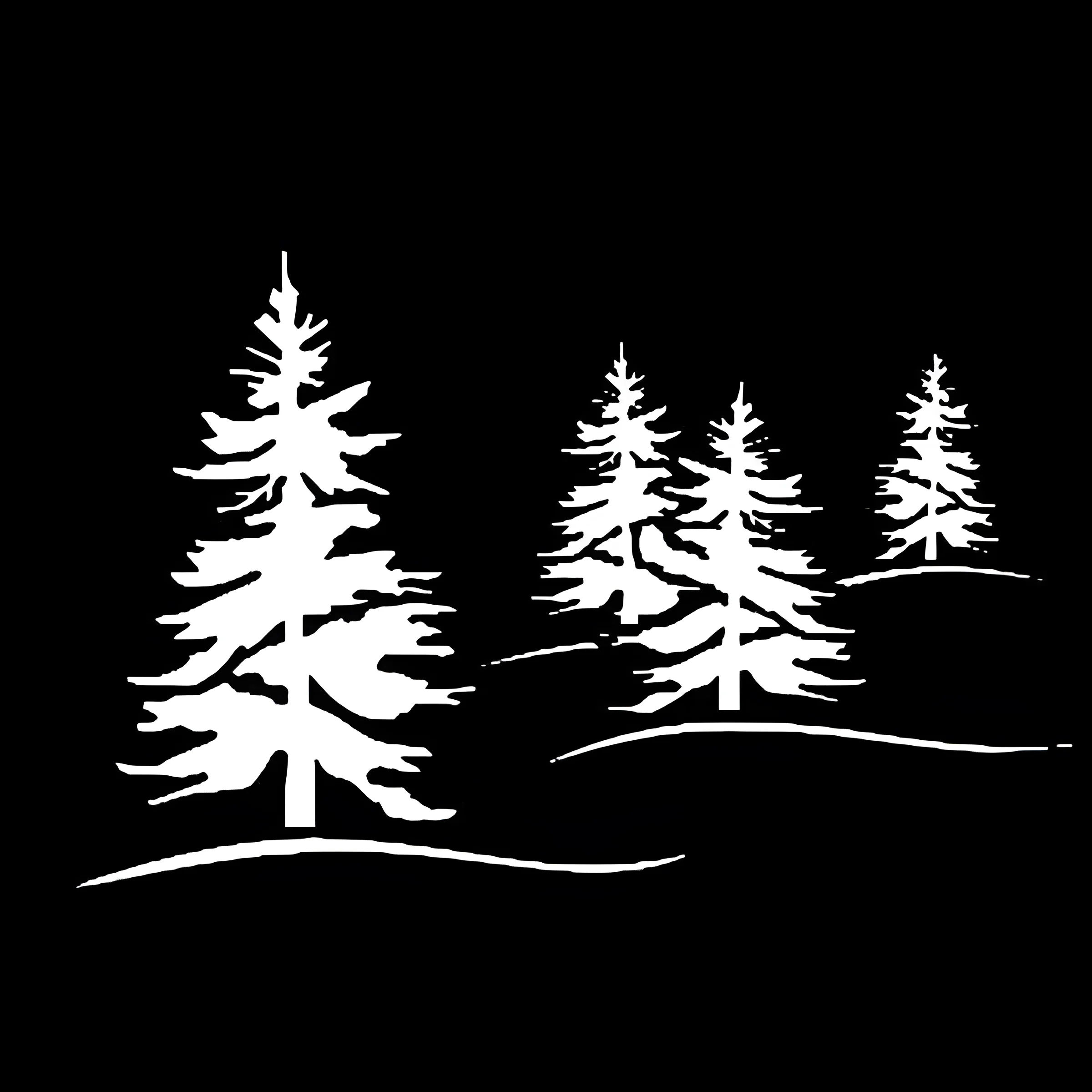 Зимние трафареты №9297. Шаблоны и вытынанки. Деревья и ветки, вытынанки с деревьями.