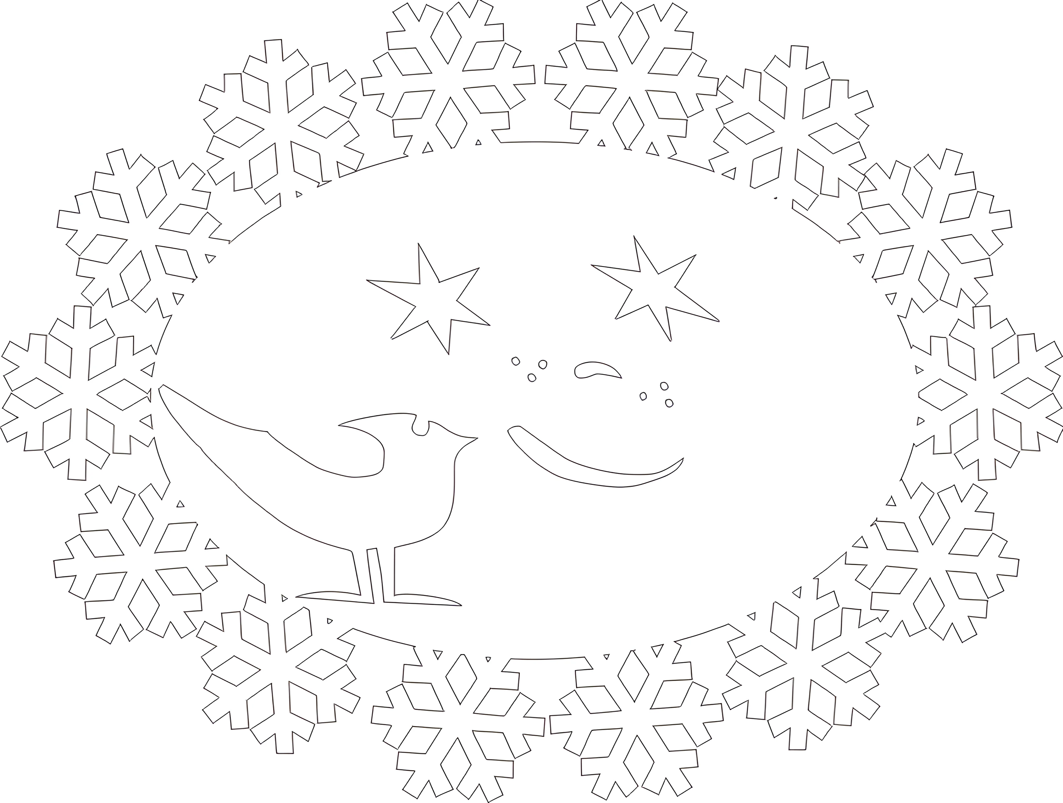 Вытынанка солнце зимой №9078. Шаблоны и вытынанки. Зимние вытынанки.