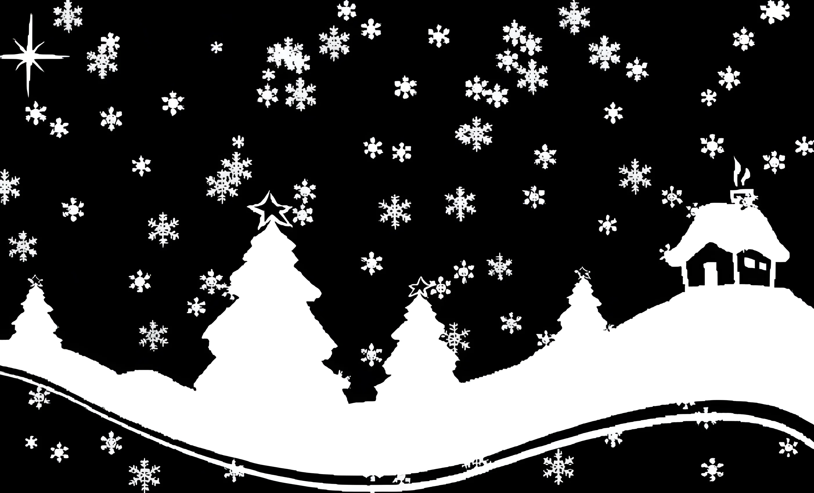 Зимние силуэты на окна №11558. Шаблоны и вытынанки. Вытынанки Ёлка.