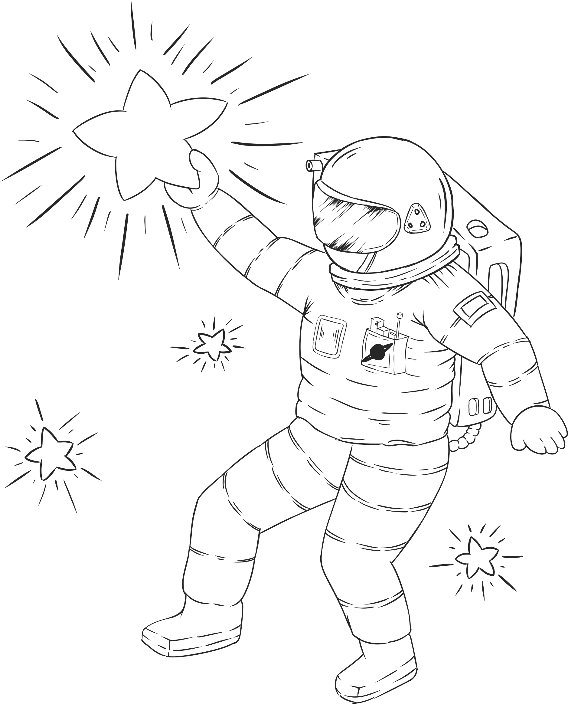 Космонавт раскраска №4207. Шаблоны и вытынанки. Космос, вытынанки на день космонавтики.