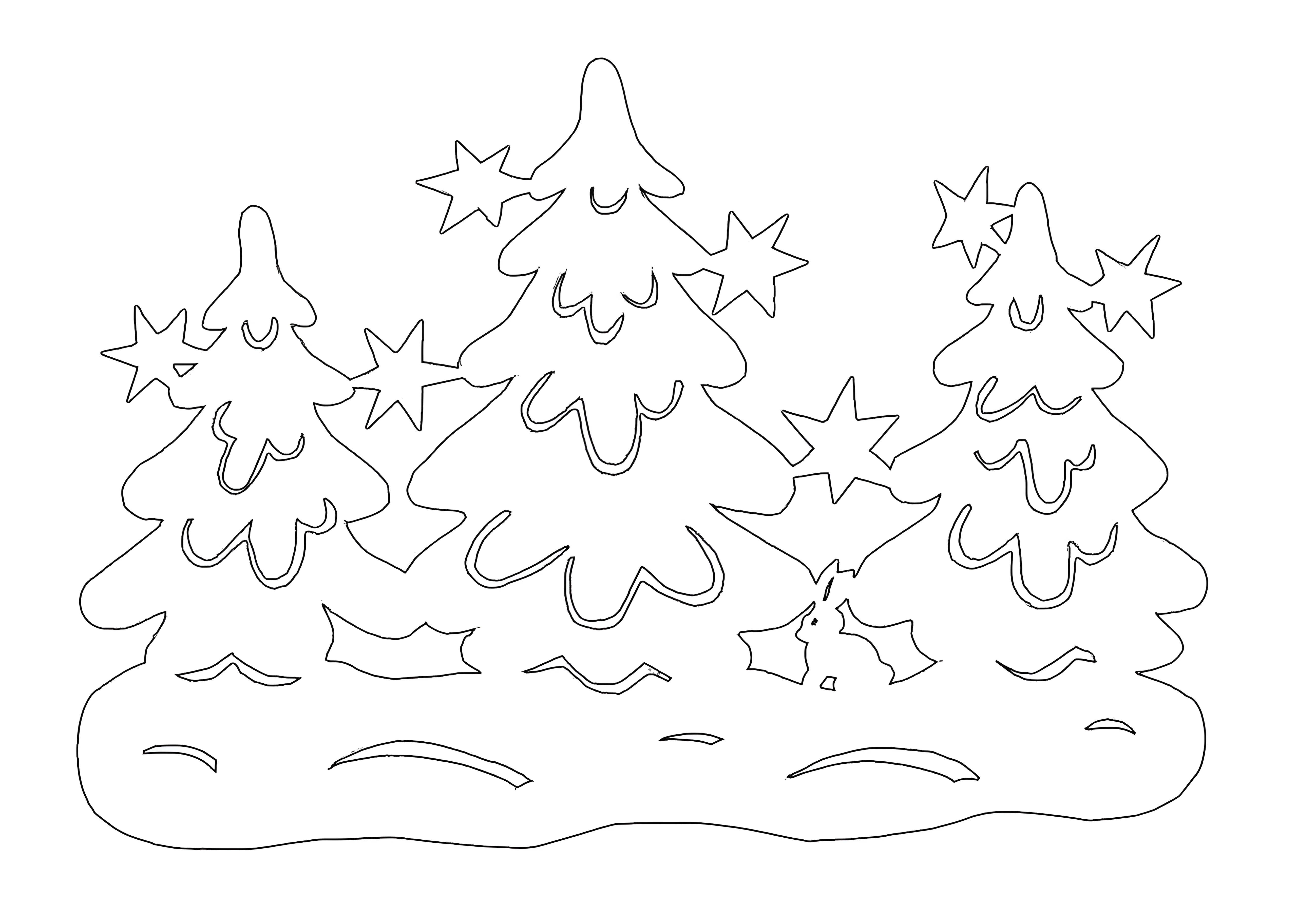 Трафареты на окна новогодние №10956. Шаблоны и вытынанки. Вытынанки Ёлка.