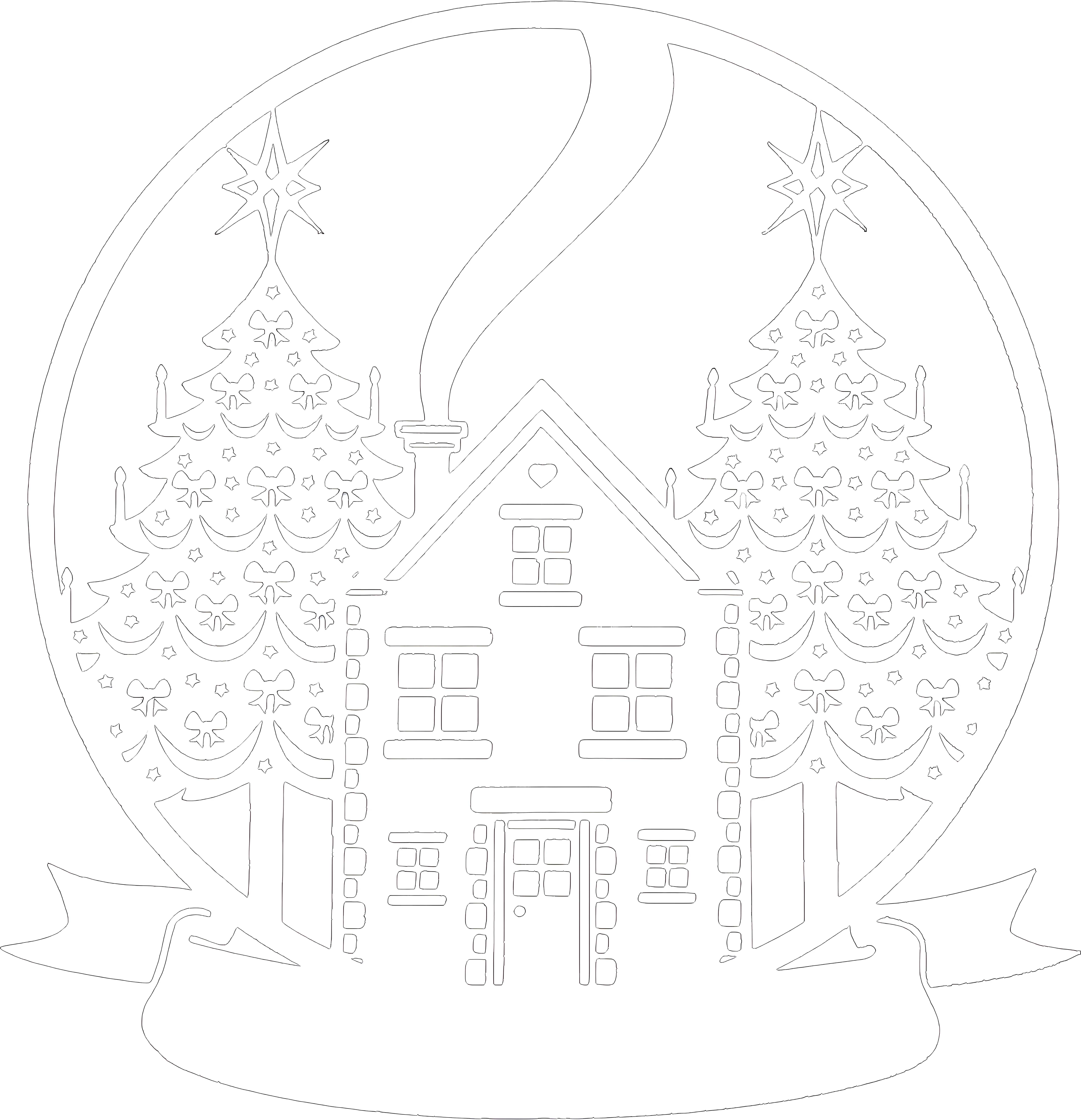 Елочка для украшения окна №679. Шаблоны и вытынанки. Новогодние вытынанки на новый год
.