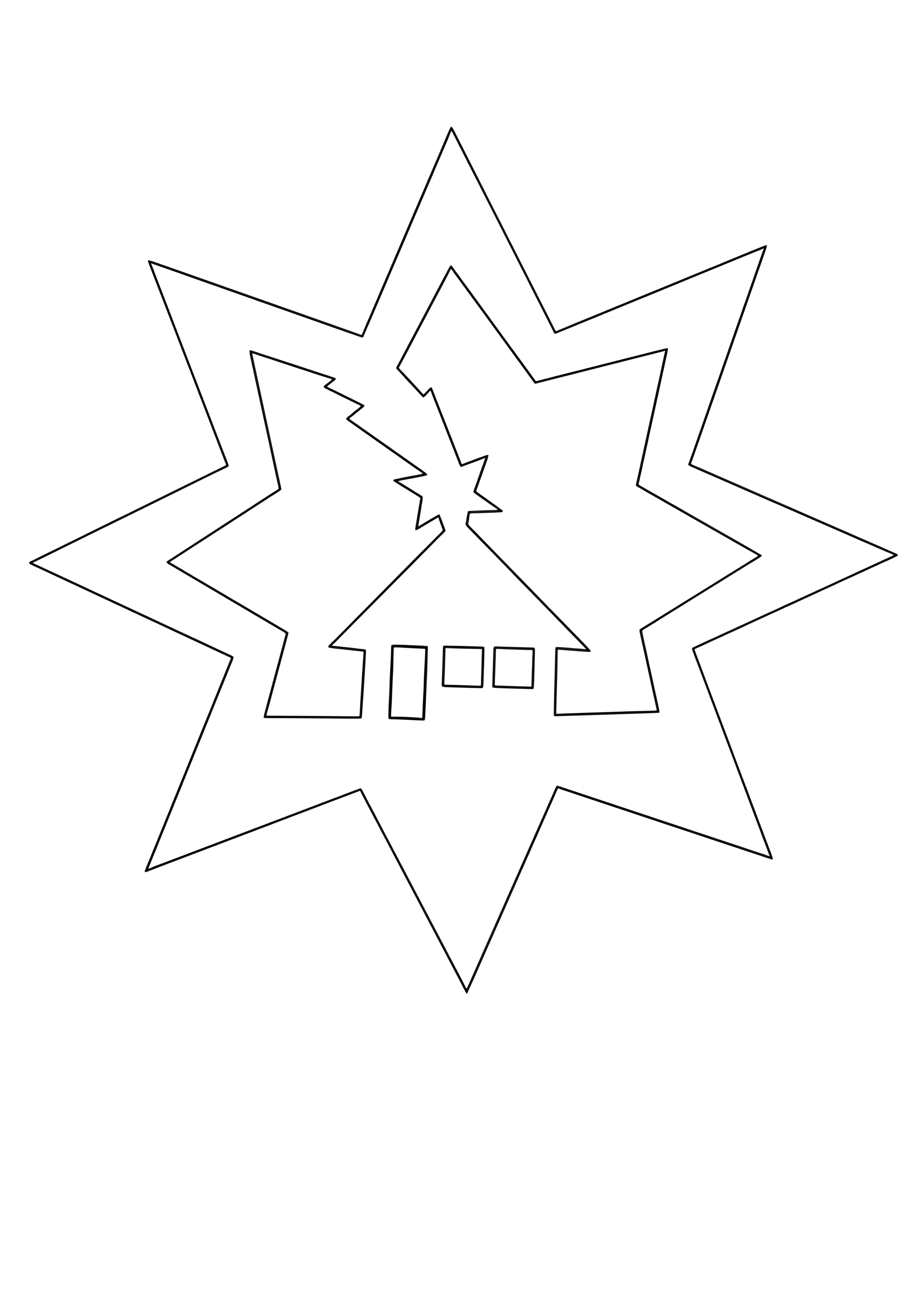 Трафареты на окна новогодние звезды №3724. Шаблоны и вытынанки. Рождество, рождественские вытынанки на рождество.