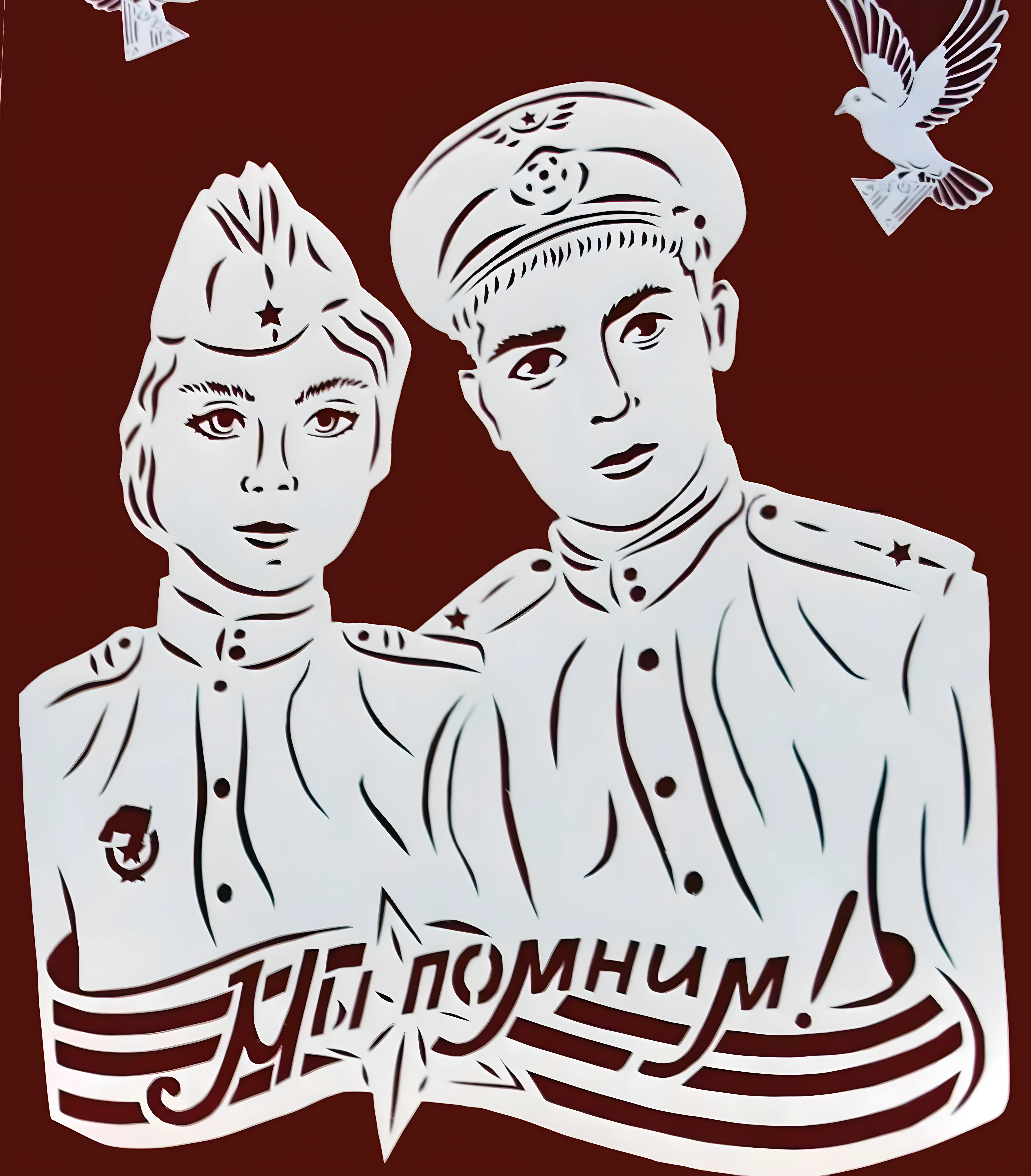 Вытканка на 9 мая солдат №3236. Шаблоны и вытынанки. Весенние вытынанки на 9 мая
.