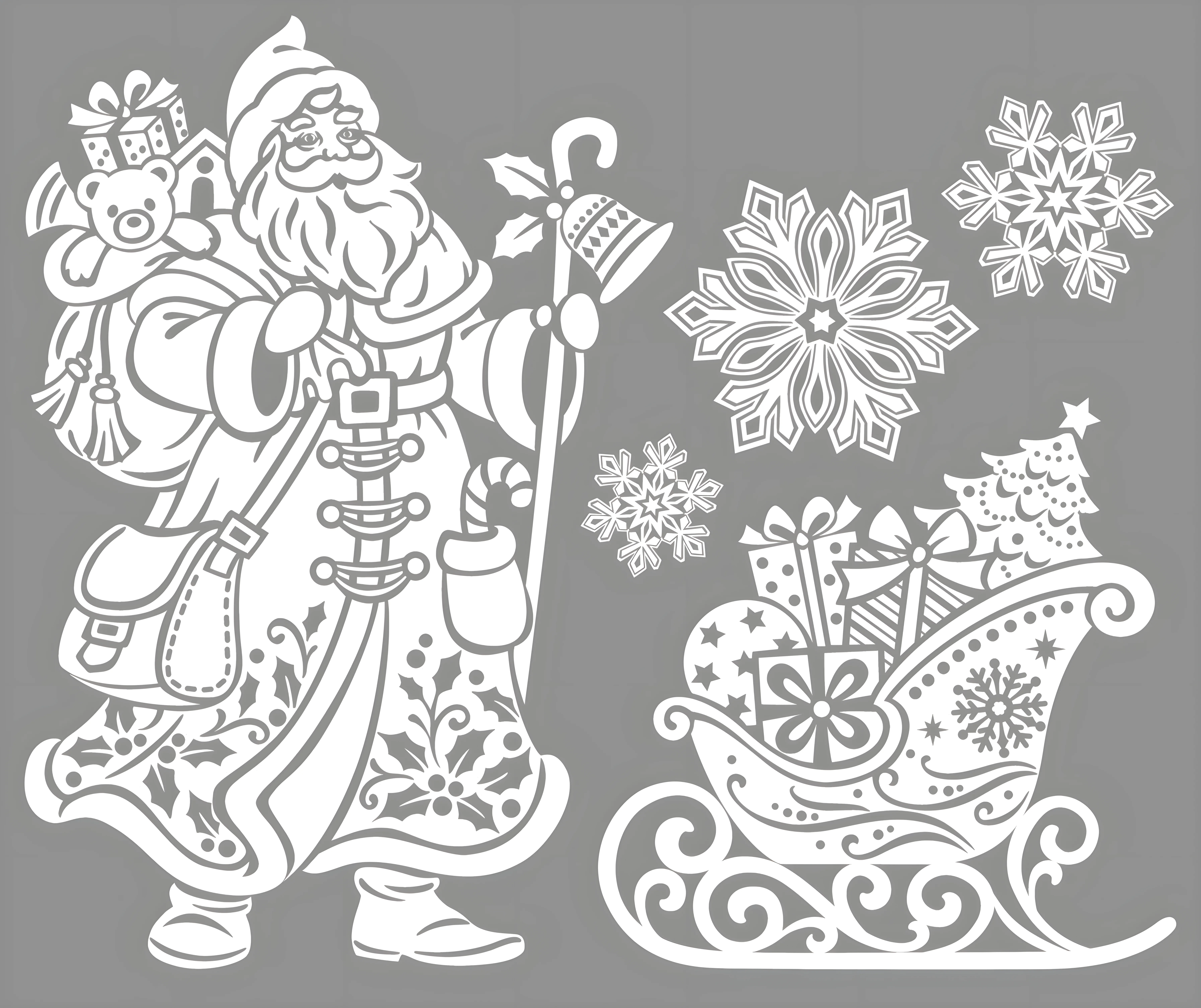 Вытынанки дед Мороз №2164. Шаблоны и вытынанки. Большие вытынанки снежинок
.