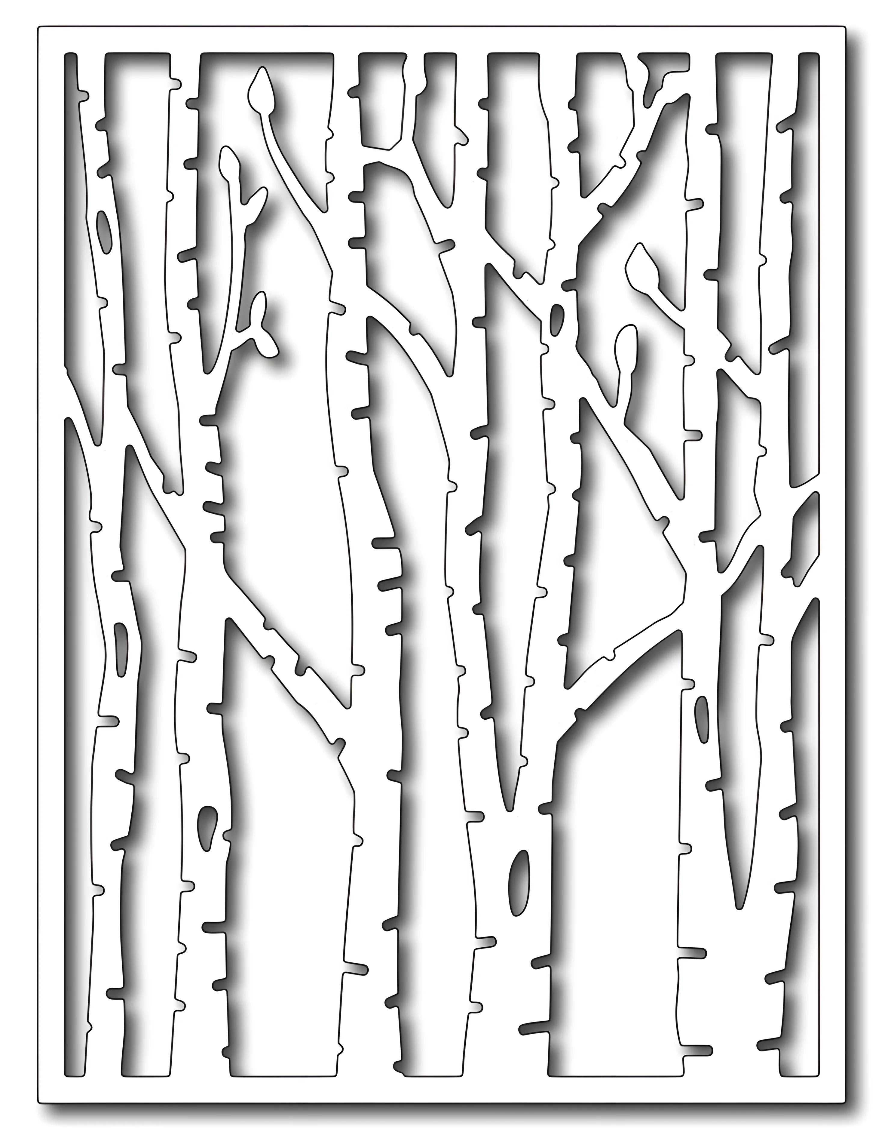 Вытынанки осеннее дерево №8770. Шаблоны и вытынанки. Зимние вытынанки.