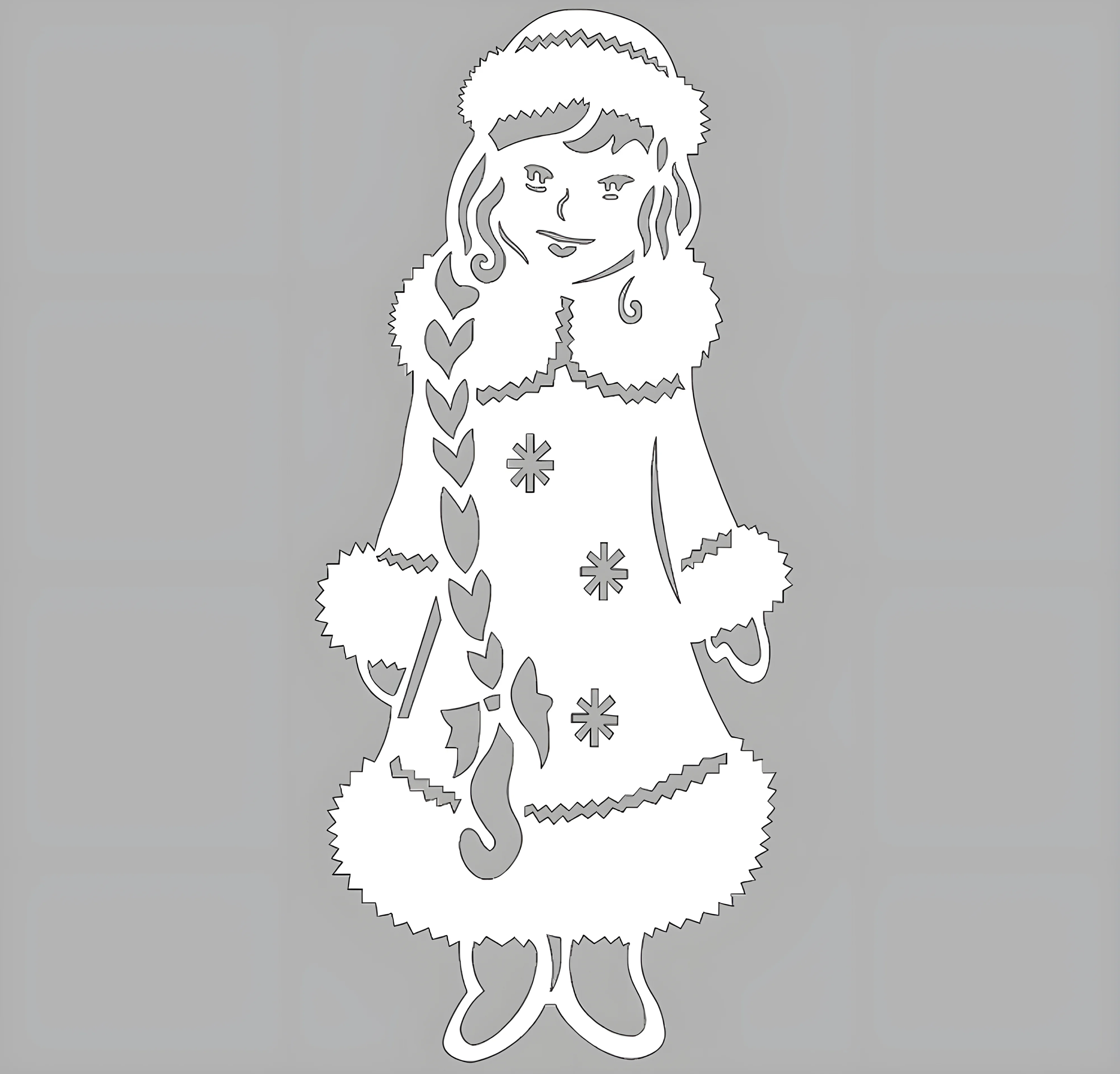 Ажурное вырезание дети №7934. Шаблоны и вытынанки. Зимние вытынанки.