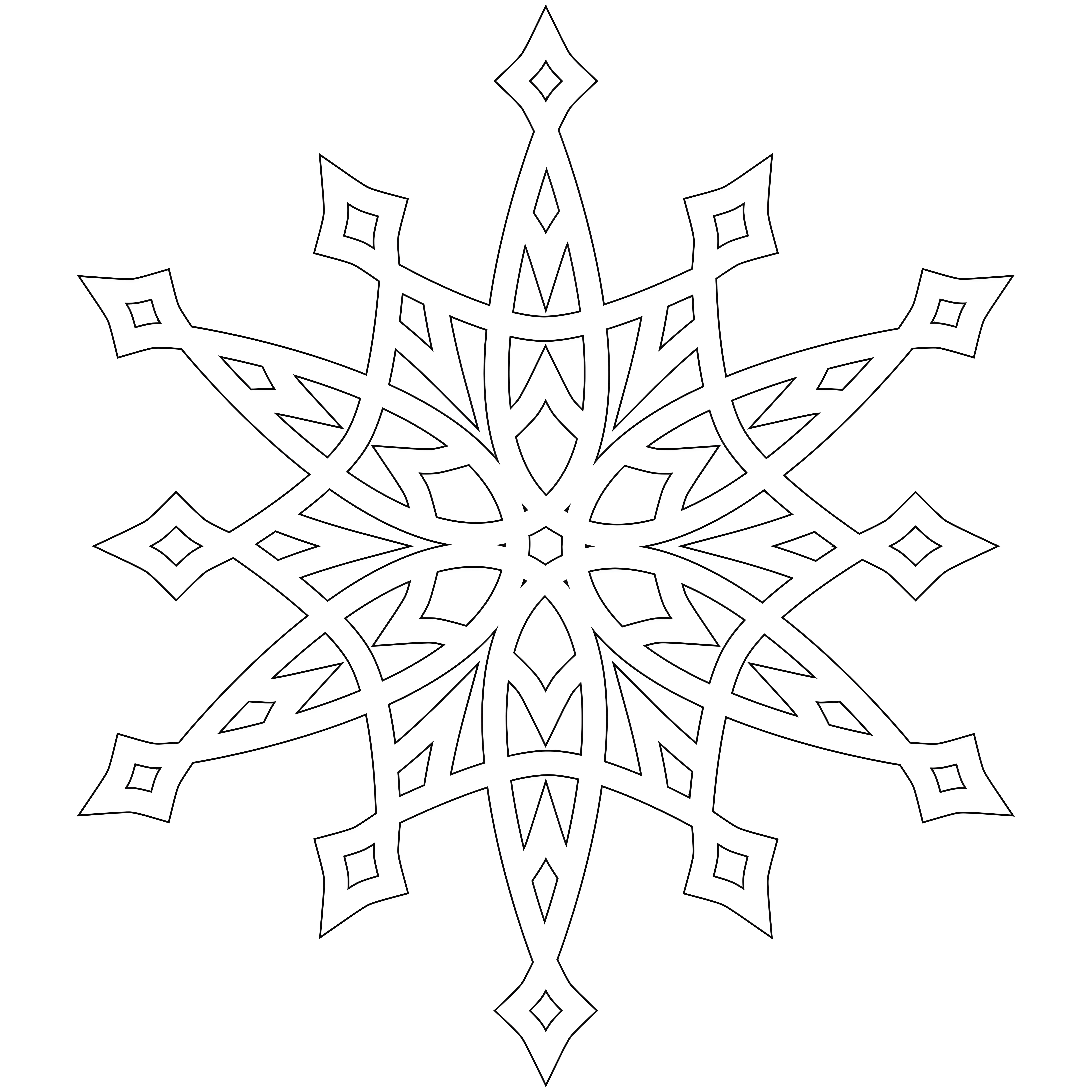 Снежинка раскраска №1575. Шаблоны и вытынанки. Большие вытынанки снежинок
.
