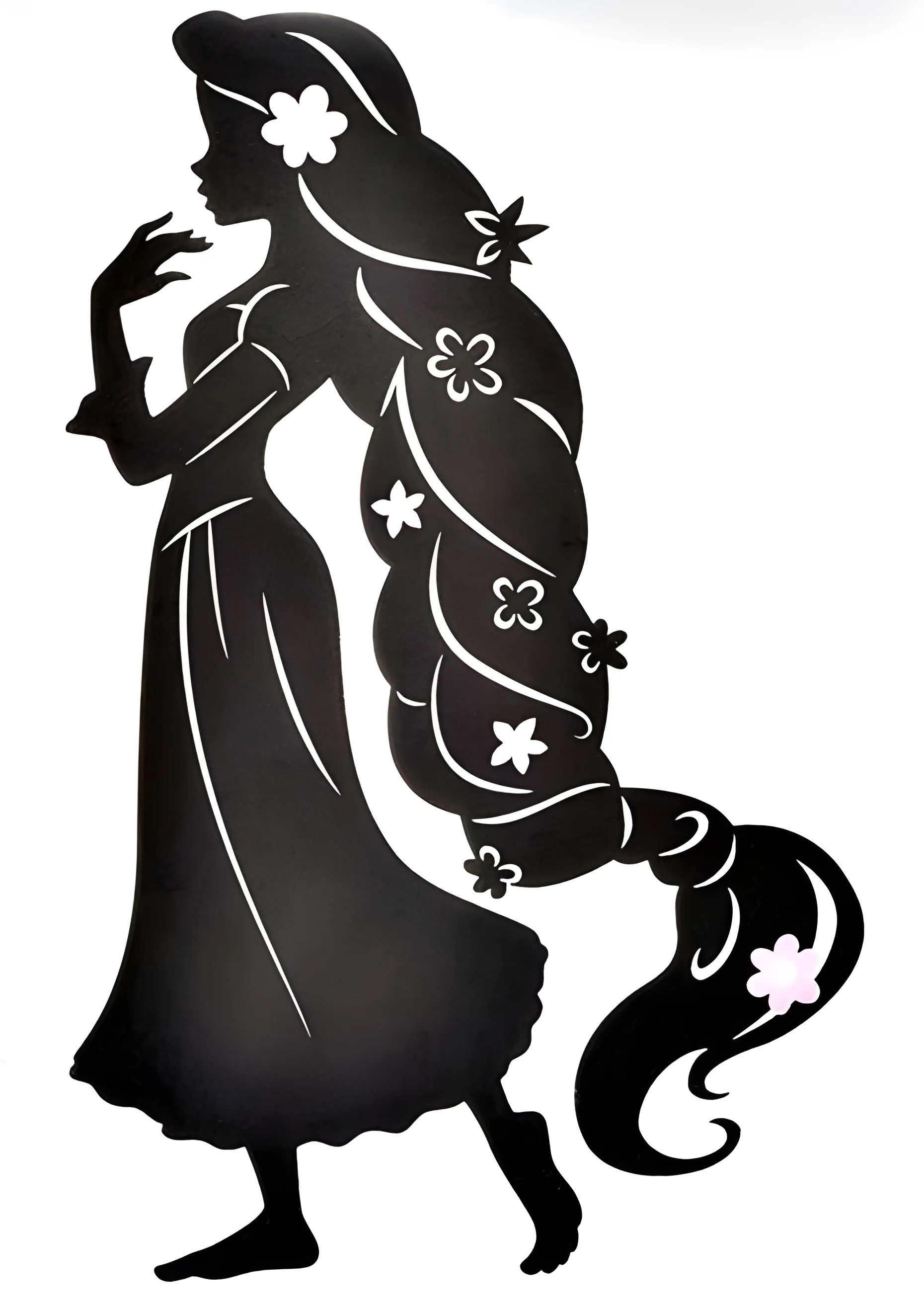 Трафарет на окно девочка №7920. Шаблоны и вытынанки. Зимние вытынанки.