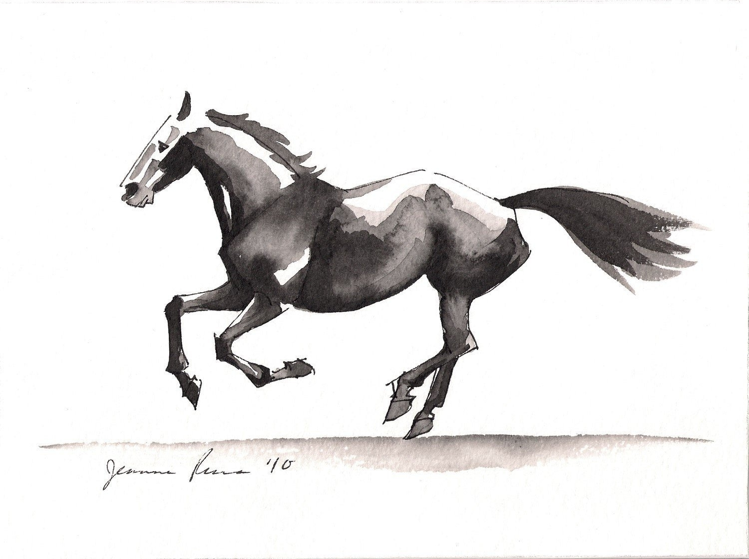 Рисунок лошадь для срисовки №1225. Рисование. Рисунки карандашом для срисовки, Животные.