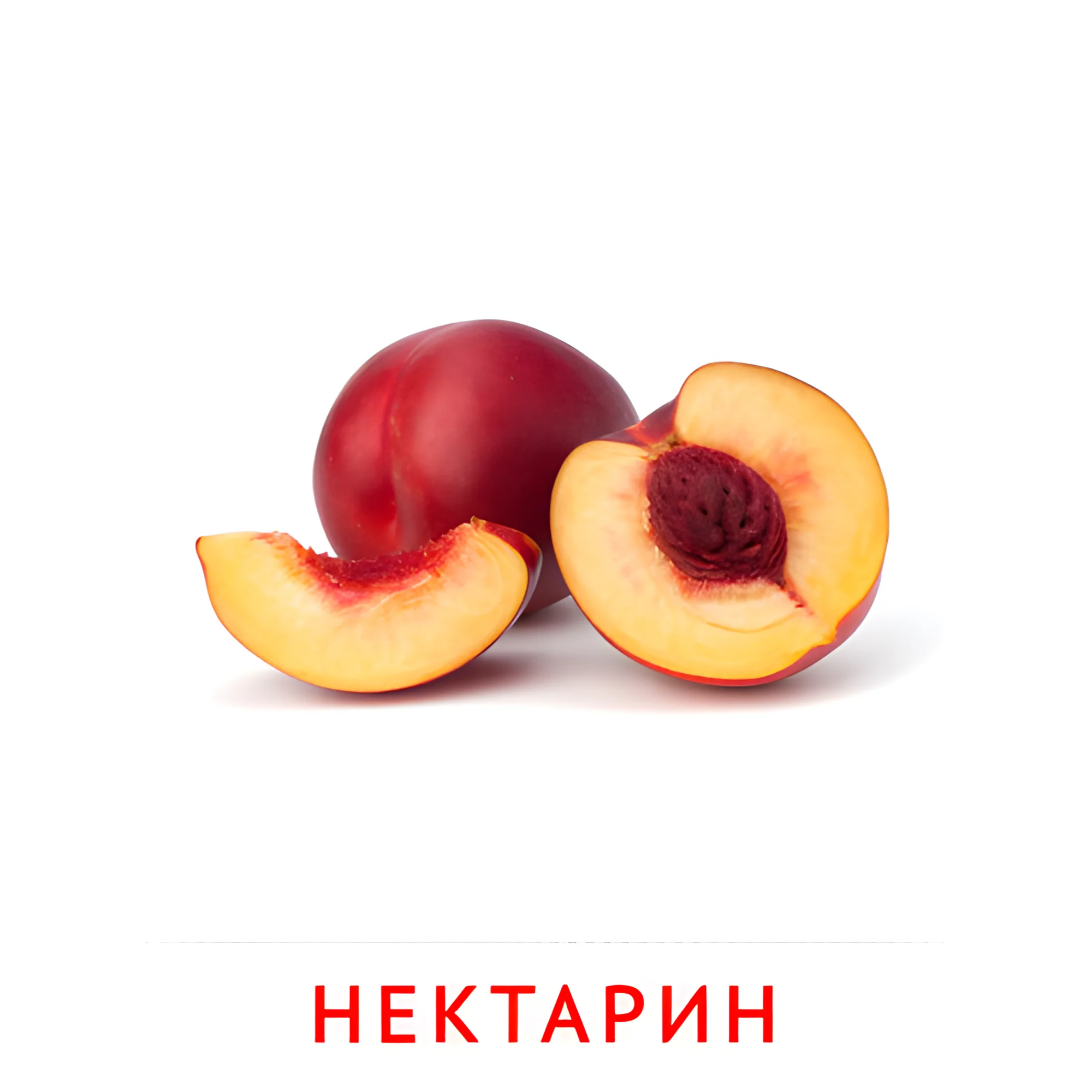 Нектарин №2278. Карточки Домана на русском языке. Фрукты и ягоды.