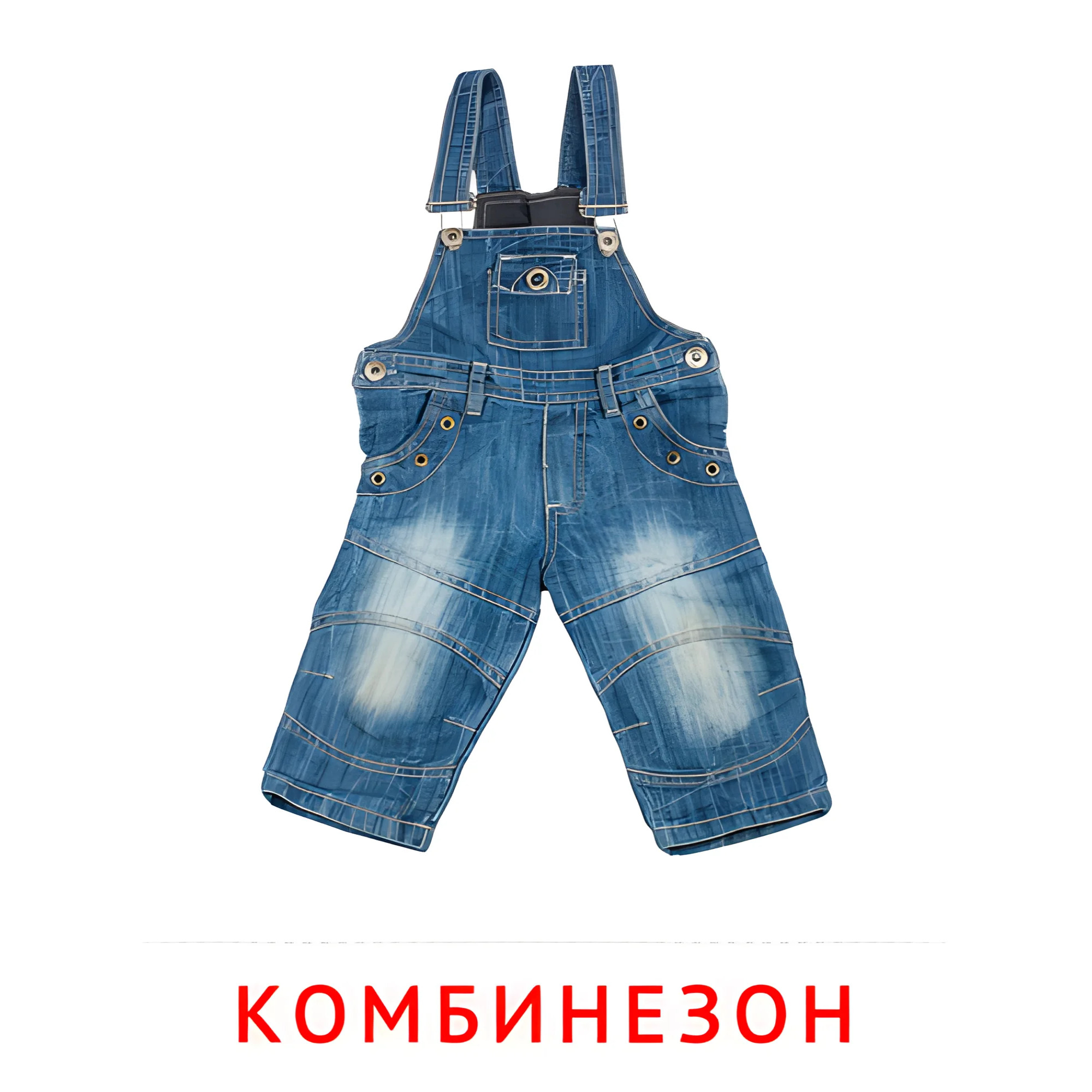 Комбинезон №2513. Карточки Домана на русском языке. Одежда и обувь.