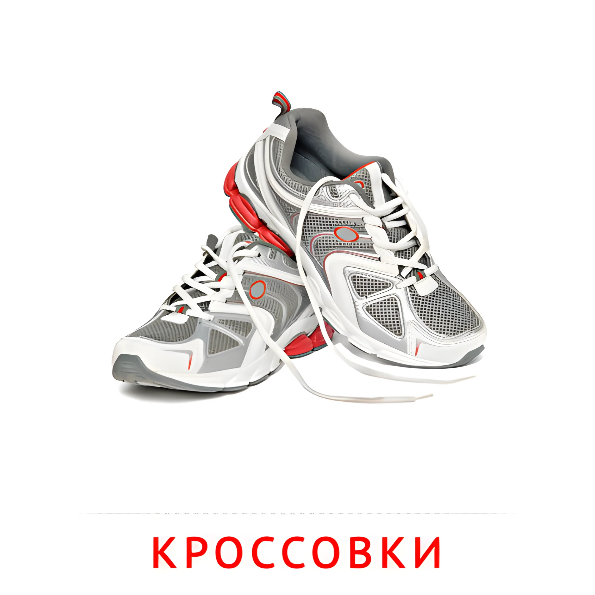 Кроссовки №2504. Карточки Домана на русском языке. Одежда и обувь.
