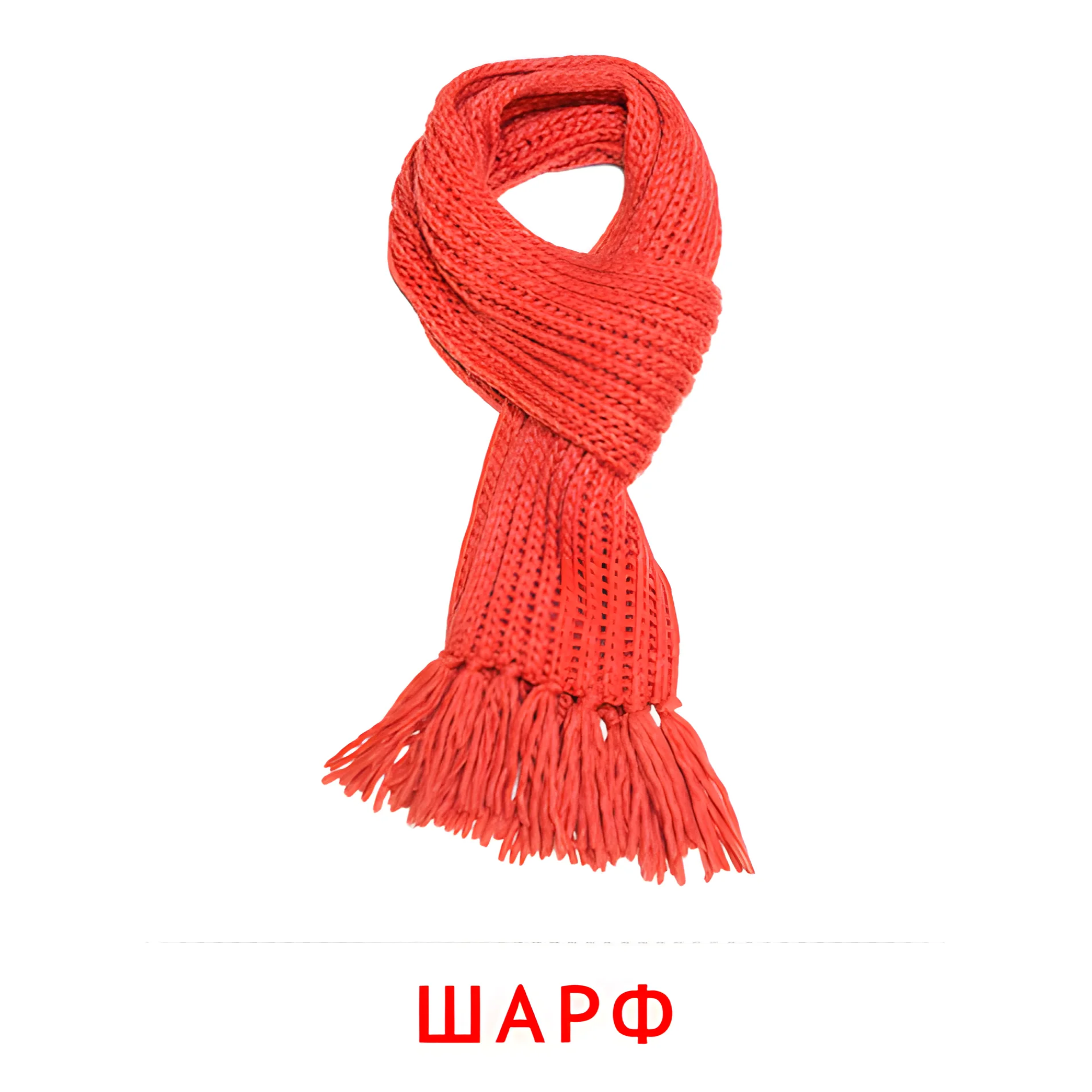 Шарф №2502. Карточки Домана на русском языке. Одежда и обувь.