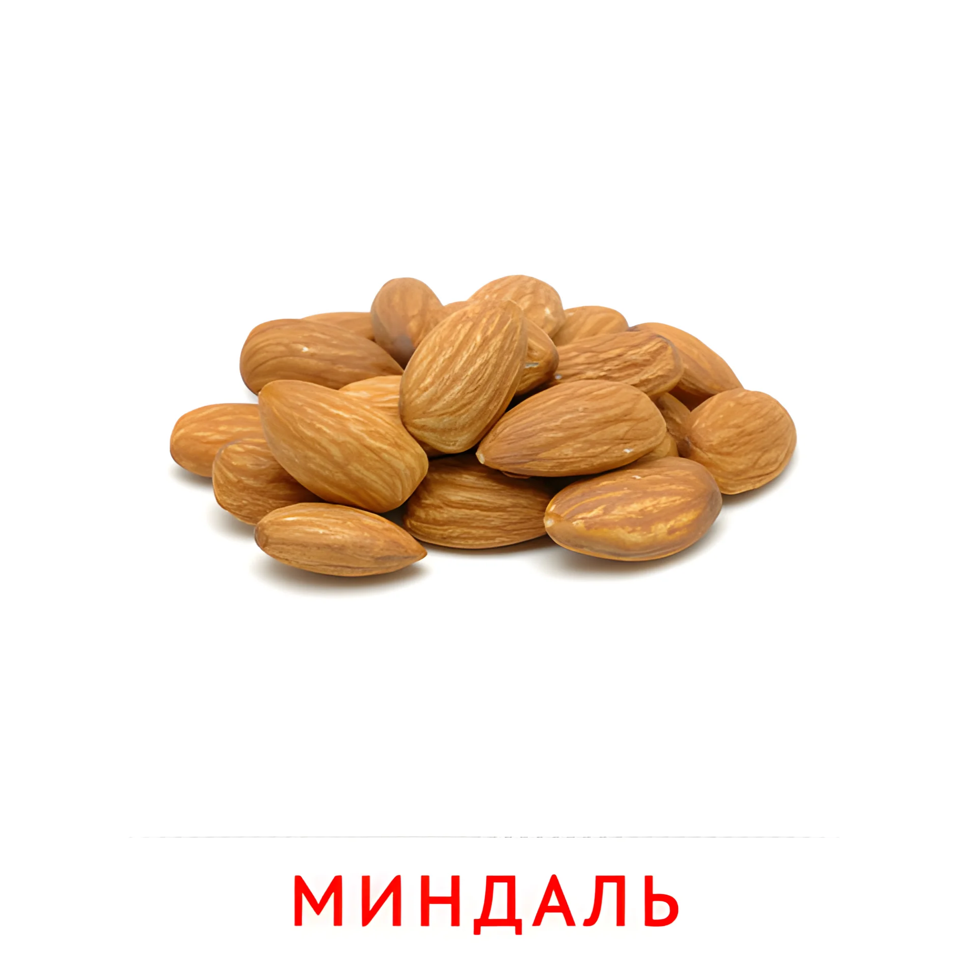 Миндаль №2327. Карточки Домана на русском языке. Орехи и сухофрукты.