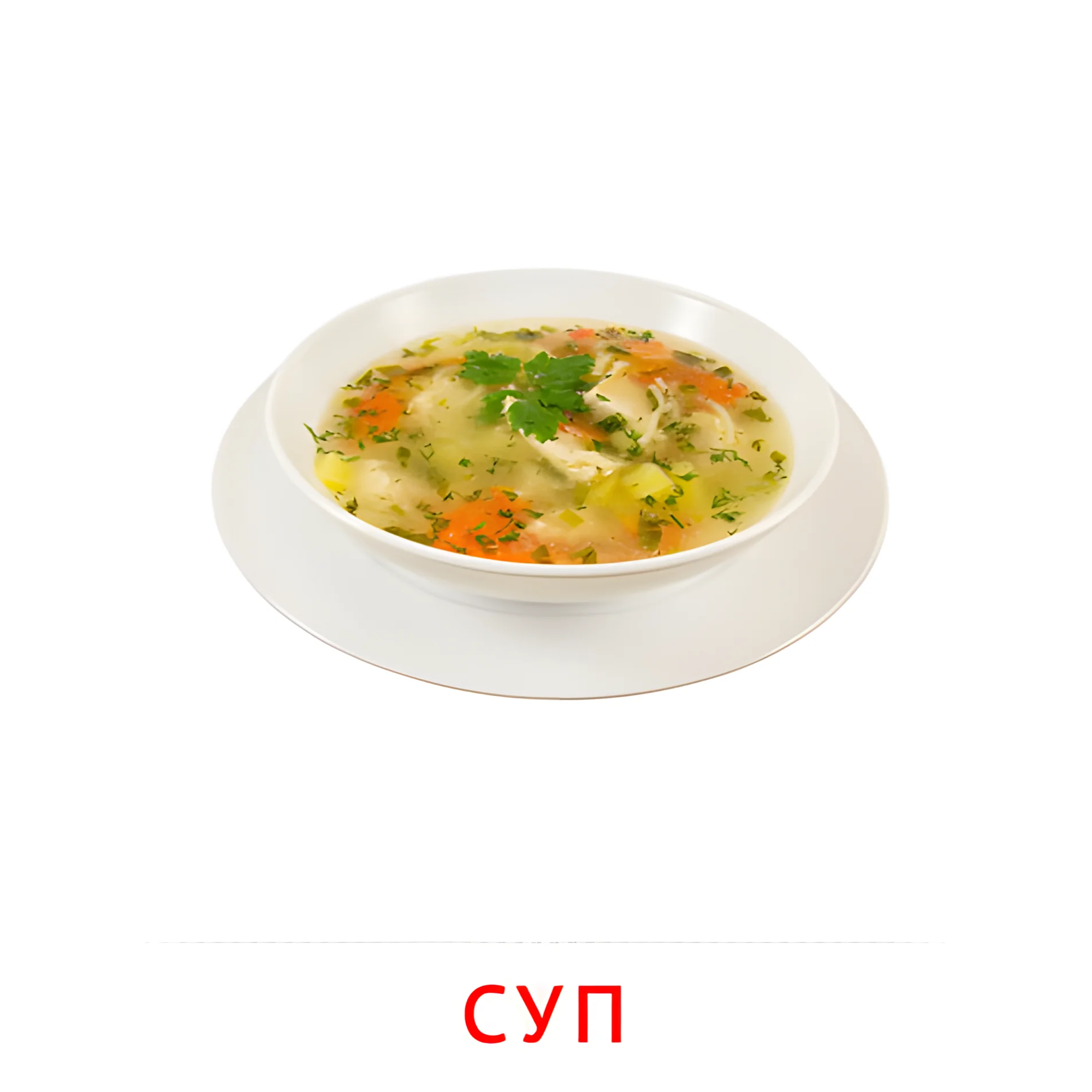 Суп №2348. Карточки Домана на русском языке. Продукты питания.