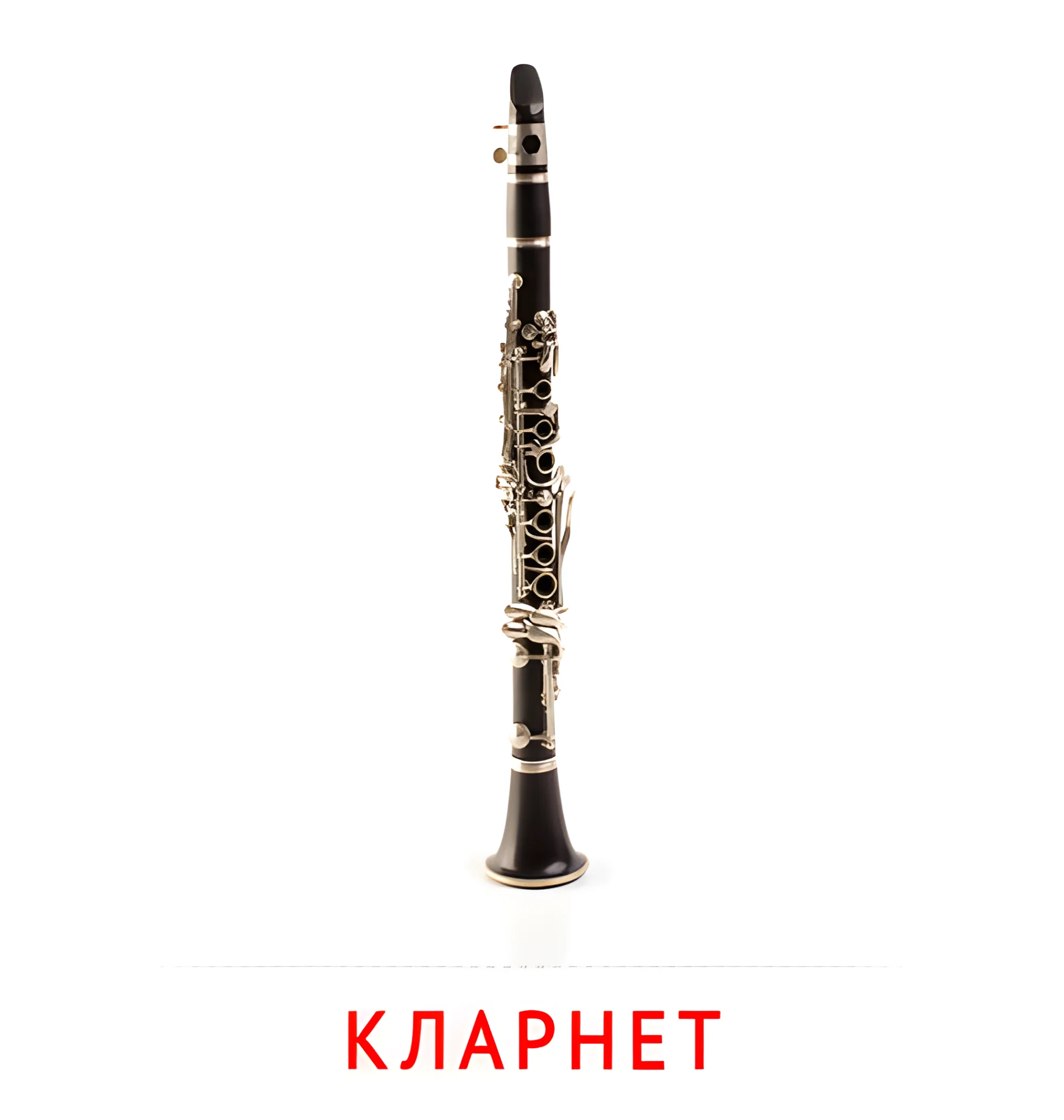 Кларнет №2572. Карточки Домана на русском языке. Музыкальные инструменты.